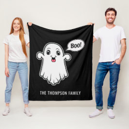 ハロウィン ブラック家族名入り お化け フリースブランケット