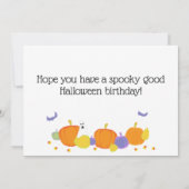 ハロウィン ブラック かわいい猫とカボチャ 招待状 (裏面)