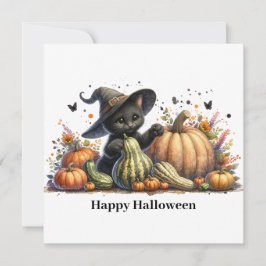 ハロウィン ブラック ウィッチの子猫 / パンプキン ゴアード シーズンカード