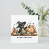 ハロウィン ブラック ウィッチの子猫 / パンプキン ゴージ シーズンカード (スタンド正面)