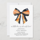 ハロウィン ブラック オレンジ コケッタ ボウ ベイビー シャワー 招待状 (正面)