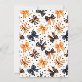 ハロウィン ブラック オレンジ コケッタ ボウ ベイビー シャワー 招待状 (裏面)