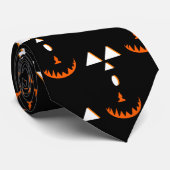 ハロウィン ブラック カボチャの顔 ネクタイ (ロール)