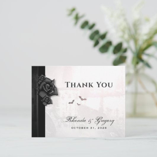 ハロウィン ブラック ゴシック マッチング サンクス インビテーションポストカード (スタンド正面)