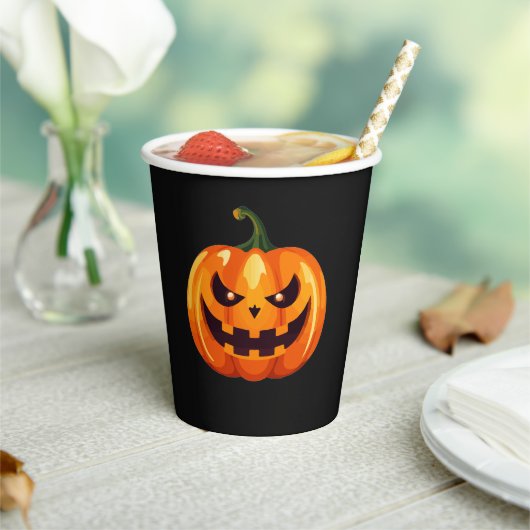 ハロウィン ブラック ジャック・オ・ランタン パンプキン 紙コップ (インサイチュ)