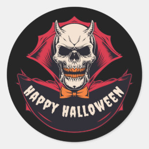 ハロウィン ブラック スプーキースカル ラウンドシール