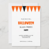 ハロウィン ブラック トゥース パーティー 招待状 (正面)