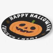 ハロウィン ブラック トリック・オア・トリート ペーパープレート (アングル)