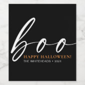 ハロウィン ブラック ブー ワインラベル (シングルラベル)