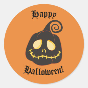 ハロウィン ブラック ホイップアップ パンプキン スマイル ラウンドシール