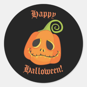 ハロウィン ブラック ホイップアップ パンプキン スマイル ラウンドシール