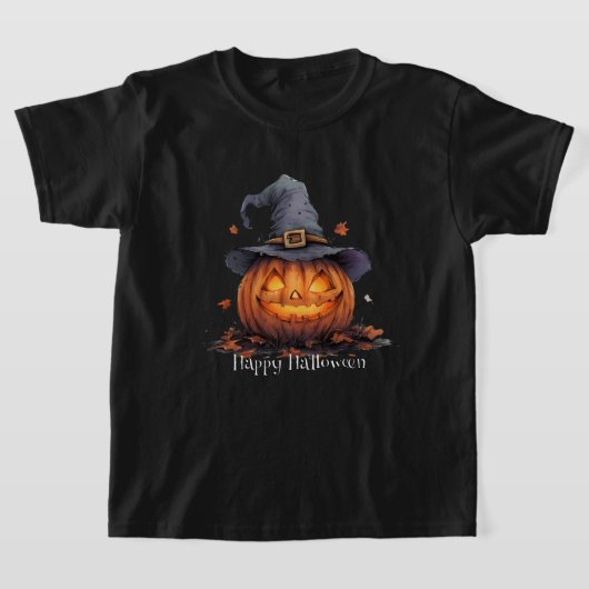 ハロウィン ブラック 子供Tシャツ Tシャツ (レイダウン)