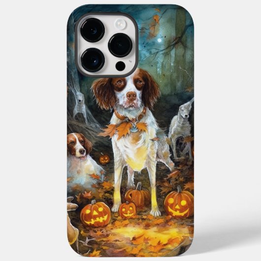 ハロウィン ブリタニースパニエル かぼちゃ 怖い Case-Mate iPhoneケース (裏面)