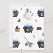 ハロウィン ブルー ベビーシャワー Baby Is Brewing Halloween Blue B 招待状 (裏面)
