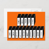 ハロウィン ブロック テキスト ポストカード (正面/裏面)