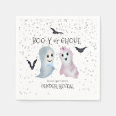 ハロウィン　ブーちゃんとゴウルのジェンダー発表ゴースト スタンダードカクテルナプキン (正面)