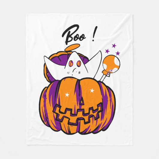 ハロウィン・ブー フリースブランケット (正面)