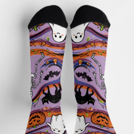 ハロウィン ブー フレンド フォークアート クルーソックス ソックス