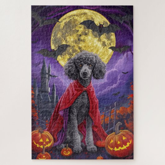 ハロウィン プードル 吸血鬼 パンプキン おばけ ジグソーパズル (縦)