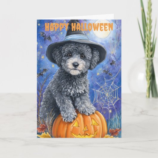 ハロウィン プードル 犬 シーズンカード (正面)