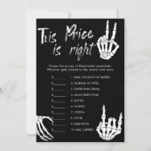 ハロウィン ベイビー シャワーの価格当てゲーム カード (正面)