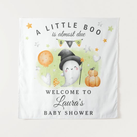 ハロウィン ベイビー シャワー ウェルカム サイン タペストリー (正面)