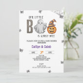 ハロウィン ベイビー シャワー Little Boo はもうすぐ生まれるよ 招待状 (スタンド正面)