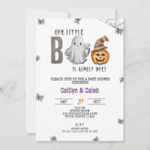 ハロウィン ベイビー シャワー Little Boo はもうすぐ生まれるよ