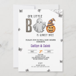ハロウィン ベイビー シャワー Little Boo はもうすぐ生まれるよ 招待状