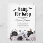 ハロウィン・ベビーシャワーおめでとう Batty for Baby 招待状 (正面)