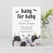 ハロウィン・ベビーシャワーおめでとう Batty for Baby 招待状 (スタンド正面)