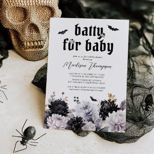 ハロウィン・ベビーシャワーおめでとう Batty for Baby 招待状