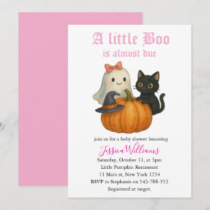 ハロウィン・ベビーシャワーおめでとう Little Boo Is Almost Due 招待状