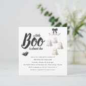 ハロウィン＋ベビーシャワーおめでとう Little Boo Is Almost Due 招待状 (スタンド正面)