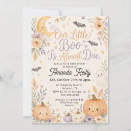 ハロウィン・ベビーシャワーお楽しみはもうすぐ Little Boo 招待状