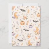 ハロウィン・ベビーシャワーお楽しみはもうすぐ Little Boo 招待状 (裏面)