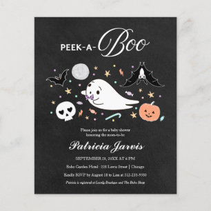 ハロウィン+ベビーシャワーの招待状 Peek-A-Boo Budget