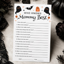 ハロウィン・ベビーシャワーゲーム「ママのことを一番知っているのは誰？」