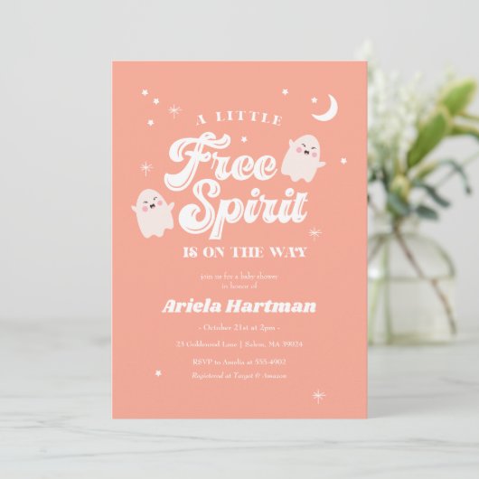 ハロウィン・ベビーシャワー小さな自由の精神 招待状 (スタンド正面)