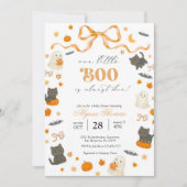 ハロウィン・ベビーシャワー おめでとう Our Little Boo is Almost Due 招待状 (正面)