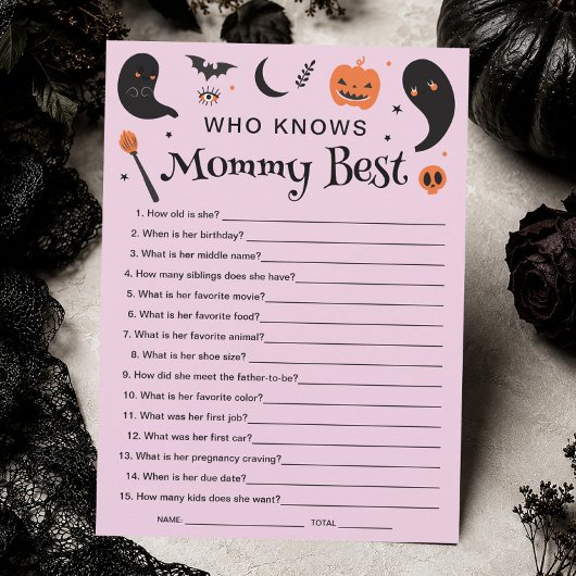 ハロウィン ベビーシャワー どのくらいママを知ってる？ゲーム 招待状