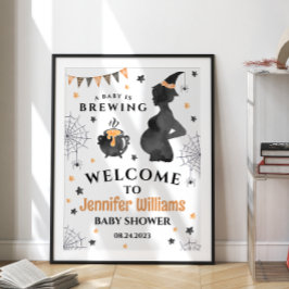 ハロウィン ベビーシャワー ウェルカムボード Baby is brewing ポスター