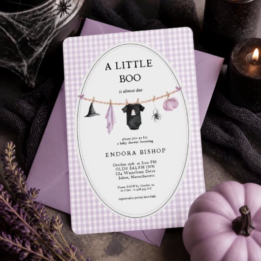 ハロウィン・ベビーシャワー A Little Boo is Almost Due 招待状