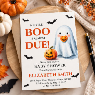 ハロウィン・ベビーシャワー A Little Boo Is Almost Due 招待状