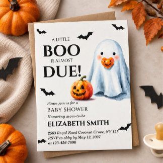 ハロウィン・ベビーシャワー A Little Boo Is Almost Due 招待状