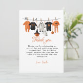 ハロウィン ベビー服 おしゃれ ベビーシャワーの感謝カード 招待状 (スタンド正面)