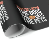ハロウィン ペット 食べる 猫 犬 ラッピングペーパー (ロールコーナー)