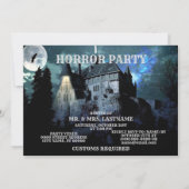 ハロウィン ホラー 幽霊屋敷 怖い 青い夜 招待状 (裏面)