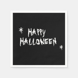 ハロウィン ホワイト ブラック おそろしい タイポグラフィ パーティー スタンダードカクテルナプキン