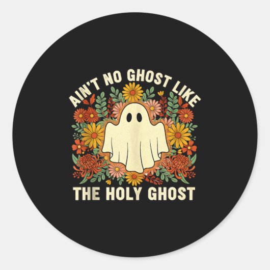 ハロウィン ホーリーゴースト キリスト教 ラウンドシール (正面)